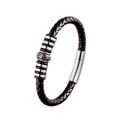 Браслет из кожи и стали, ALB143