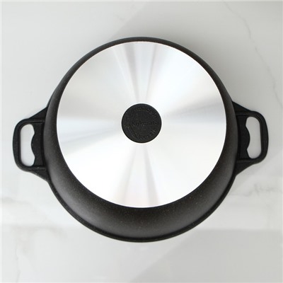 Кастрюля KUKMARA Granit ultra, 10 л, d=32.5 см, h=25.5 см, антипригарное покрытие, литой алюминий, коричневая