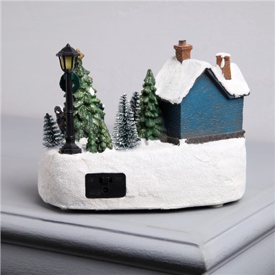 Светодиодная фигура «Новогодний город» 19×17×13 см, полистоун, батарейки ААх3 (не в комплекте), USB, свечение тёплое белое