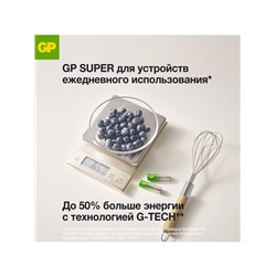 Батарейка алкалиновая GP Super, AAA, LR03-12BL, 1.5 В, блистер, 10+2 шт.