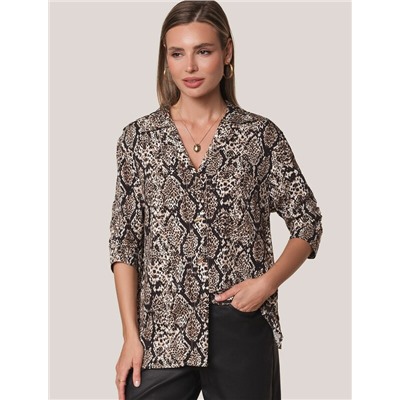 Блузка из сатина с эластаном