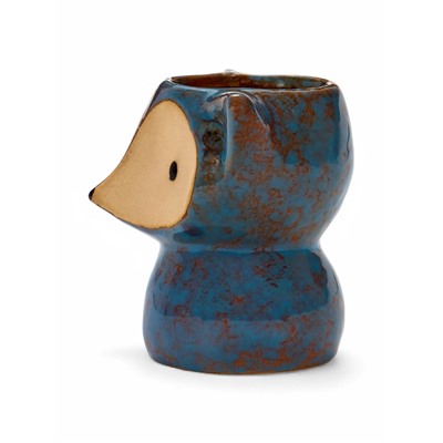 Декоративный горшок для цветов «Лисёнок Фред», керамический, 200 мл, 9×8.5×10 см, голубой