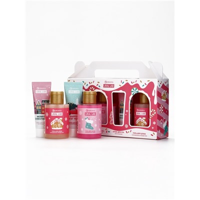 Новогодний подарочный набор косметики «С Новым годом», гель для душа 2 шт., крем для рук 2 шт., URAL LAB