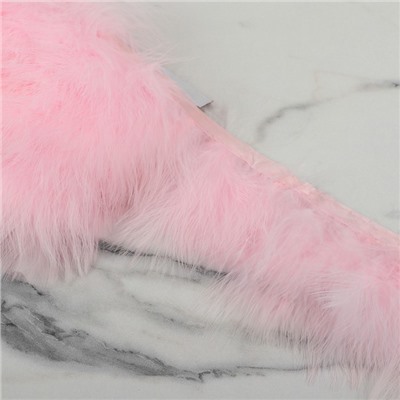 Перья марабу декоративные, на ленте, 8-10 см, 5±0.5 м, розовые