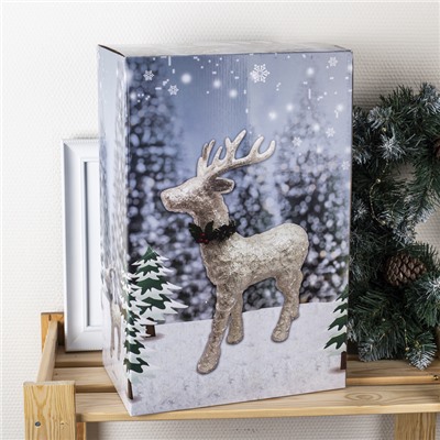 Светодиодная фигура «Олень» 30×46×15 см, акрил, батарейки ААх2 (не в комплекте), свечение тёплое белое