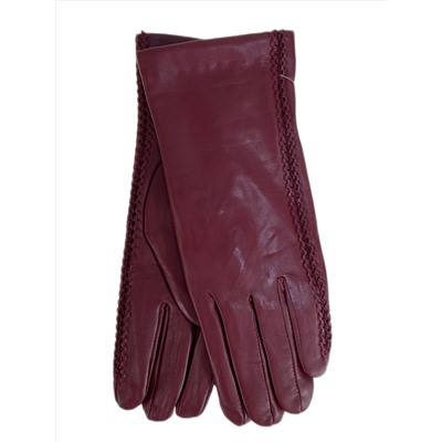 Женские перчатки из натуральной кожи, цвет бордовый