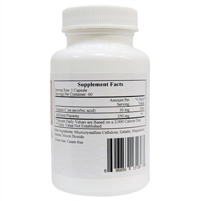 Ecological Formulas, плацента (лиофилизованная), 60 капсул