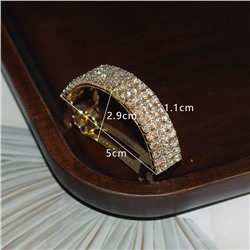 Круглая заколка-автомат для хвоста со стразами, 5 см.