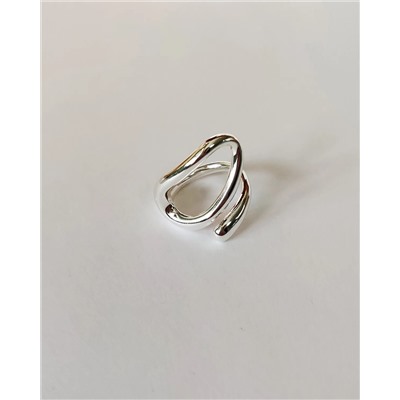 Кольцо с белым серебрением