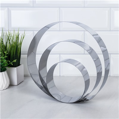 Форма для торта 3 предмета Круг 10,15,20 см / JH-257 /уп 60/