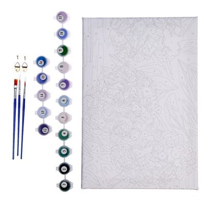 Картина по номерам на холсте с подрамником «Гортензии», 20×30 см