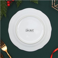 Тарелка плоская новогодняя «Снеговик», d=19 см