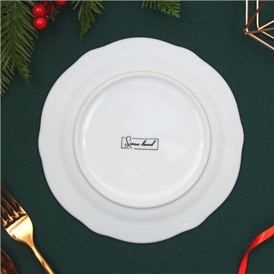 Тарелка плоская новогодняя «Снеговик», d=19 см