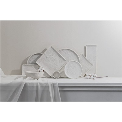 Блюдо для подачи Magistro Slate, 26,5×15 см, фарфор, белое