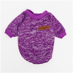 Свитер для животных меланжевый, размер XS, ДС 14, ОШ 23, ОГ 22 см, фиолетовый