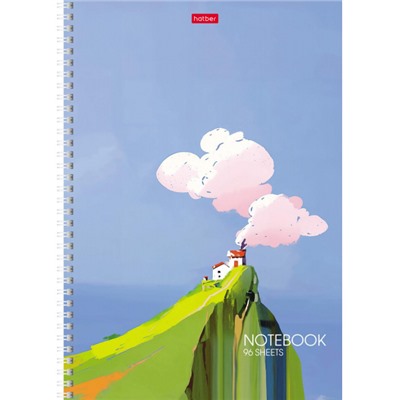 Тетрадь А4  96л линия на спирали "Далекие горизонты" перф. на отрыв (093678) Хатбер