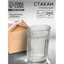 Стакан гранёный «Пьяный», 250 мл