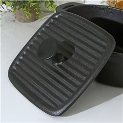 Крышка-пресс для гриля Доляна «Квадрат», чугун, 23×23 см, чёрная