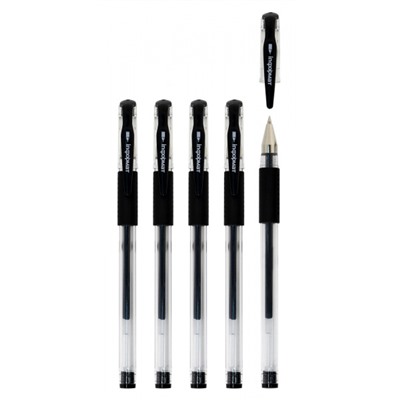 Ручка гелевая 0.5 мм черная GPB02-K с грипом inФОРМАТ