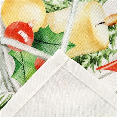 Полотенце «Этель» Christmas red flowers 40×73 см, 100% хл, саржа 190 г/м²