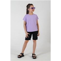 Фуфайка (футболка) для девочки ГРЕТТА-1 (Лиловый)