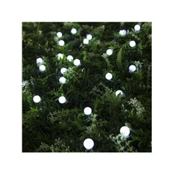 Гирлянда «Нить», 4.5 м, уличная, с насадками «Шарик», IP44, 30 LED, 2 режима, солнечная батарея, тёмная нить, свечение белое