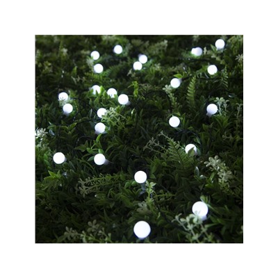 Гирлянда «Нить», 4.5 м, уличная, с насадками «Шарик», IP44, 30 LED, 2 режима, солнечная батарея, тёмная нить, свечение белое