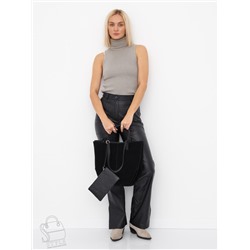 Сумка женская кожаная 2403YF black Polina&Eiterou