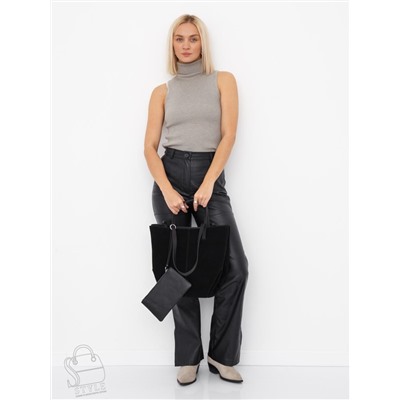 Сумка женская кожаная 2403YF black Polina&Eiterou