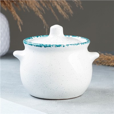 Горшочек для запекания Борисовская керамика «Варадеро», 650 мл, 12×11.5 см, белый