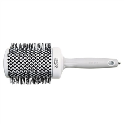 Olivia Garden Термобрашинг для укладки волос / Expert Blowout Shine White & Grey, 65 мм, бело-серый