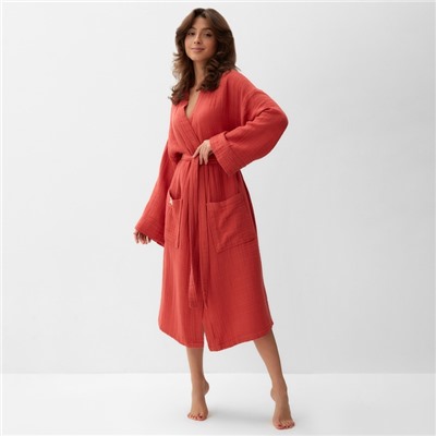 Халат женский муслиновый LoveLife, размер 42-44, хлопок, 4-сл, 235 г/м²
