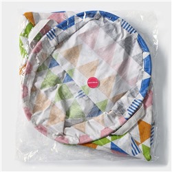 Корзина бельевая Доляна «Цветные треугольники», 35×35×45 см, текстиль