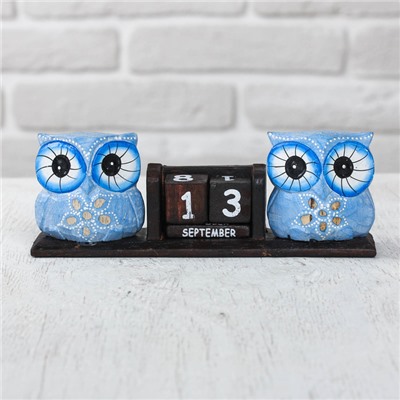 Деревянный календарь «Совы», 20×5×7 см, МИКС