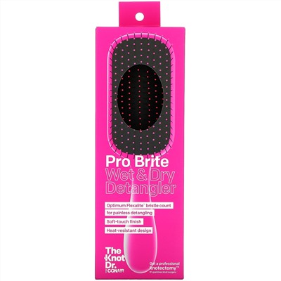 Conair, The Knot Dr, Pro Brite Wet & Dry Detangler, Pink, 1 Brush