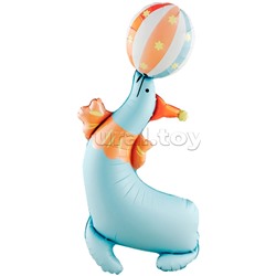 Шар 3D (43''/109 см) Фигура, Цирк, Веселый тюлень, 1 шт. в уп.