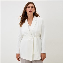Пиджак женский с поясом MIST plus-size, размер 56, белый