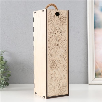 Шкатулка для росписи дерево под бутылку «Райский цветок», для творчества, декора, крышка выдвижная, 11×10.7×35 см, фанера 6 мм