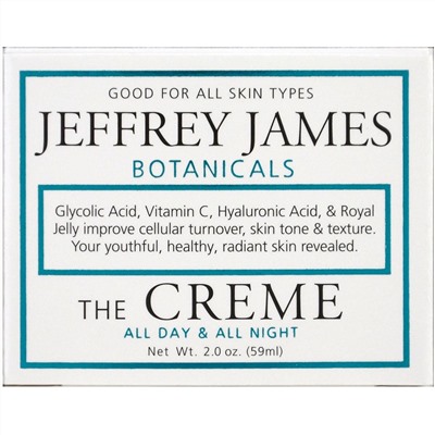 Jeffrey James Botanicals, The Creme, весь день и вся ночь, 2.0 унции (59 мл)