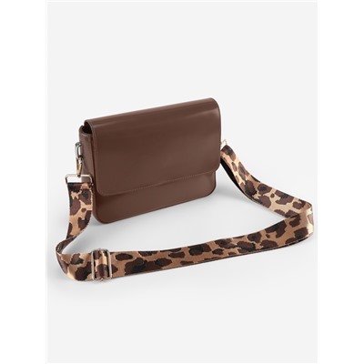 Ручка для сумки «Орнамент леопард», стропа, с карабинами, 139 ± 3×3.8 см, цвет коричневый