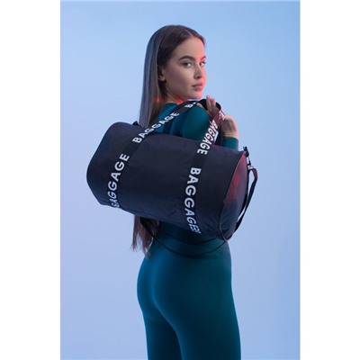 Сумка спортивная Baggage на молнии, чёрная