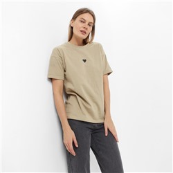 Футболка женская «Сердце», цвет хаки, размер 44