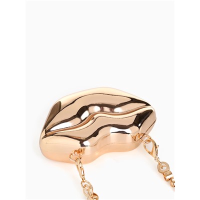 УЦЕНКА Сумка жен. 16.5×3.5×11, отд на магните, длин цепочка, золото