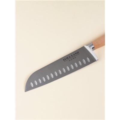 Нож кухонный сантоку SL Home «Калабрия», нержавеющая сталь, 18 см, бежевый