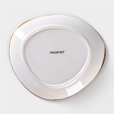 Блюдо для подачи Magistro «Церера», 21×18.7 см, фарфор, белое
