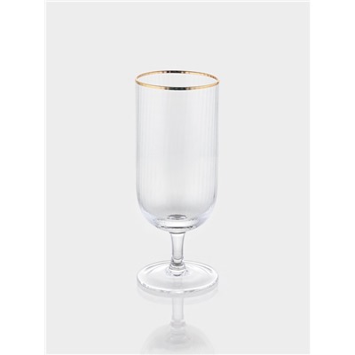 Набор бокалов для пива Magistro «Руно», 390 мл, 6 шт., 17.5×7 см, на ножке, стекло, с золотой отводкой, прозрачный