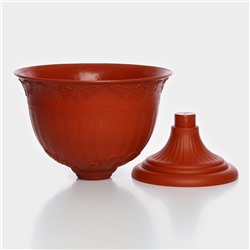 Вазон для цветов «Ангара», 8 л, d=31 см, h=21 см, пластик, терракотовый