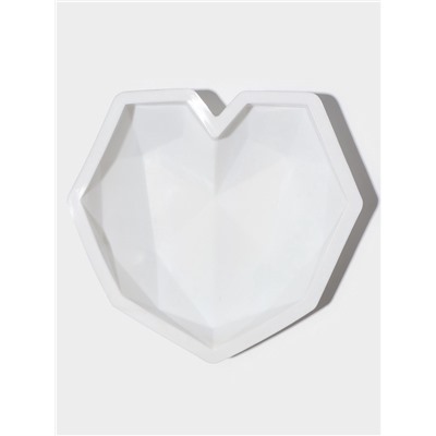 Форма для муссовых десертов и выпечки KONFINETTA «Геометрия любви», силикон, 21.5×20×6 см, белая