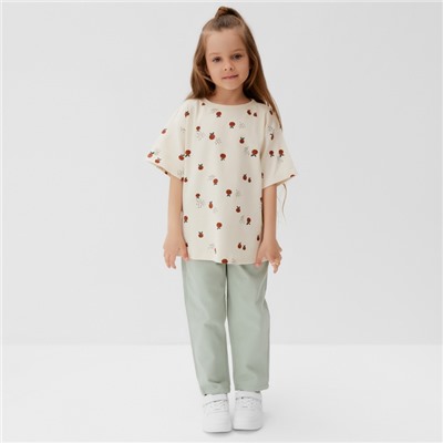 Футболка для девочки KAFTAN: Oranges, бежевая, размер 36, рост 134-140 см