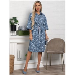 Платье хлопковое Стоун (сине-белое) П15449-4М